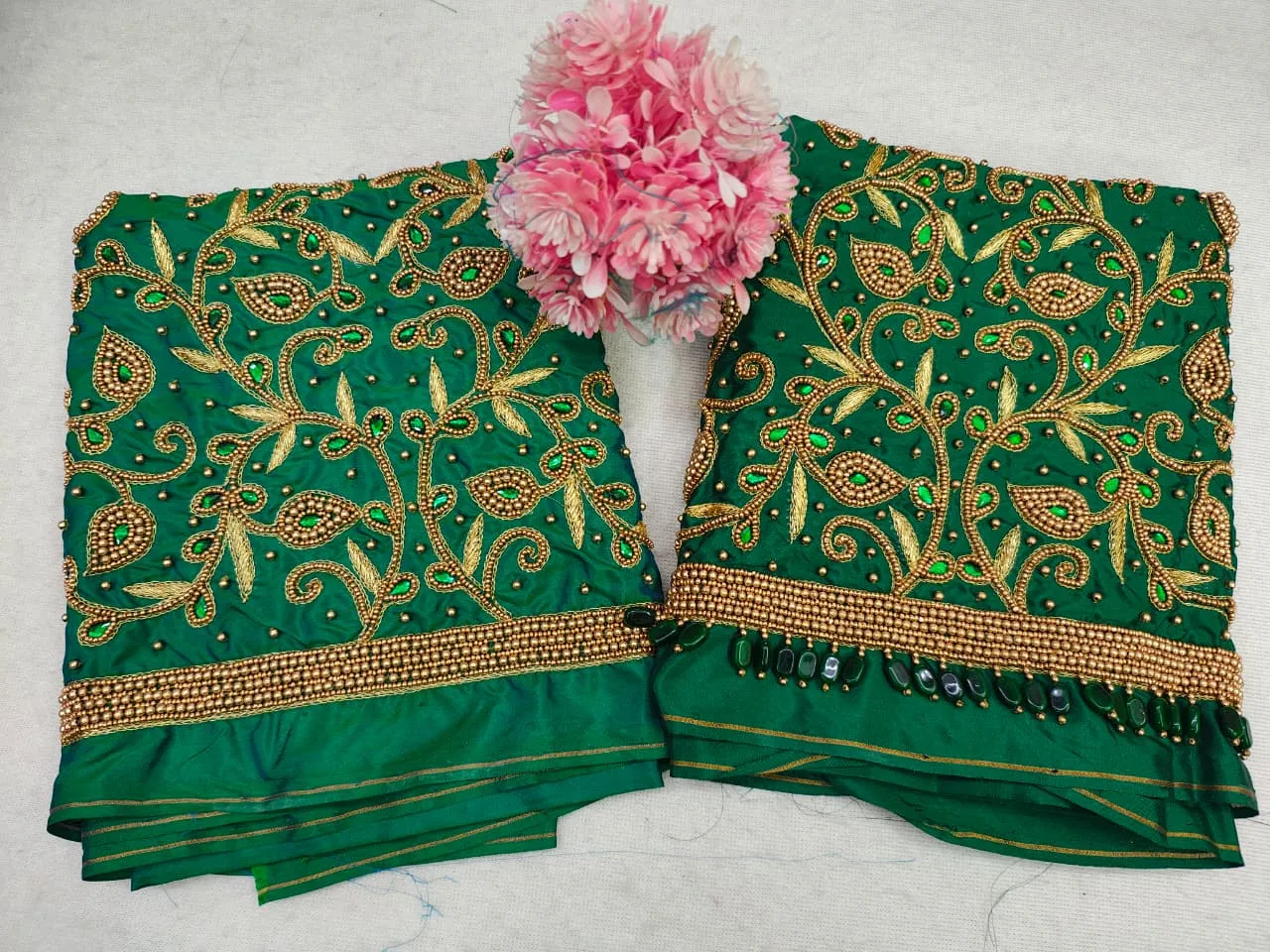 Exclusive Discount on Yellow Kodi Design Aari Work Blouse Elegant Craftsmanship Under Budget - Image 3