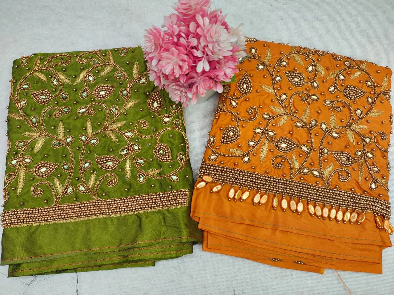 Exclusive Discount on Yellow Kodi Design Aari Work Blouse Elegant Craftsmanship Under Budget - Image 5