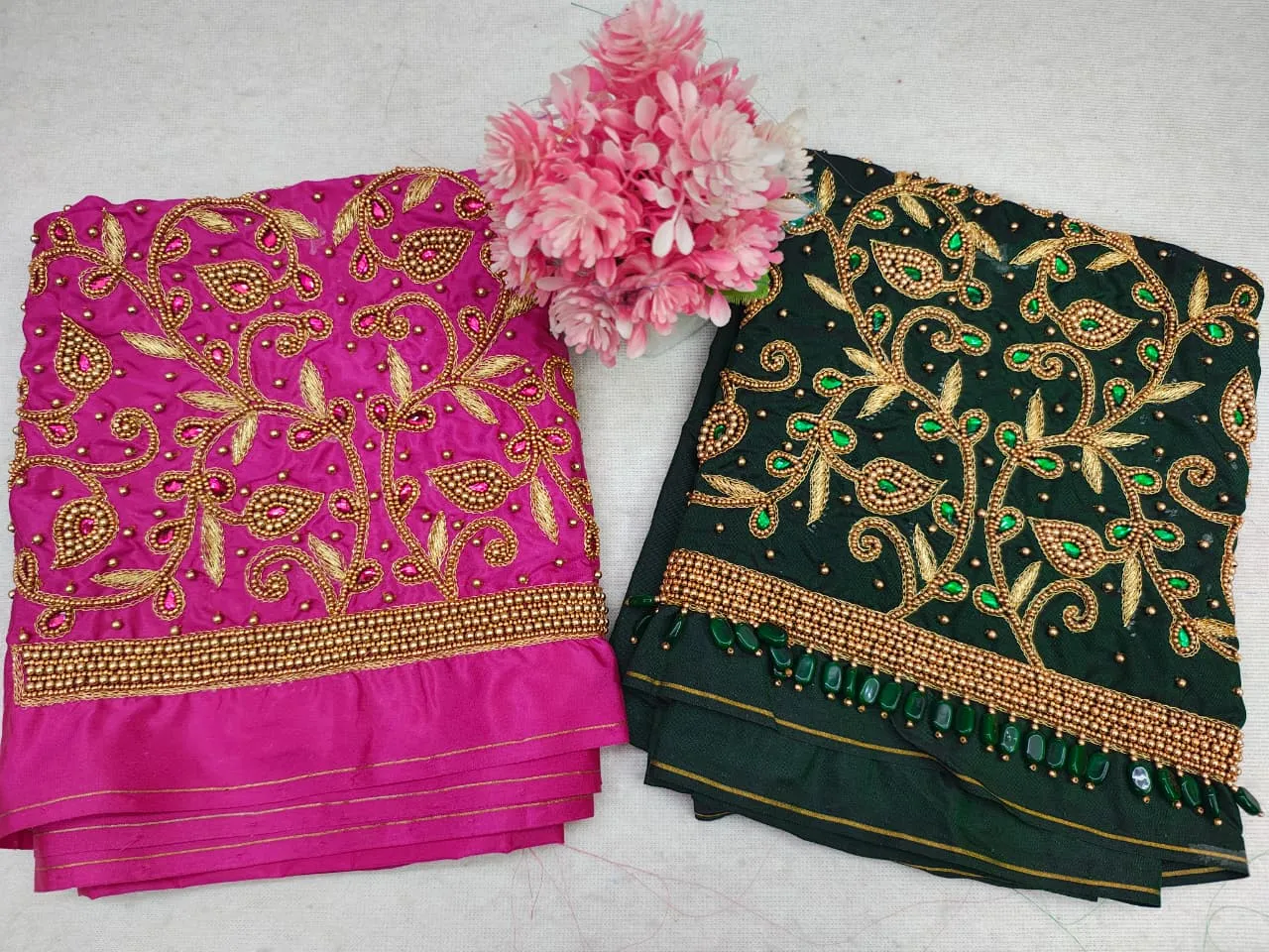 Exclusive Discount on Yellow Kodi Design Aari Work Blouse Elegant Craftsmanship Under Budget - Image 7