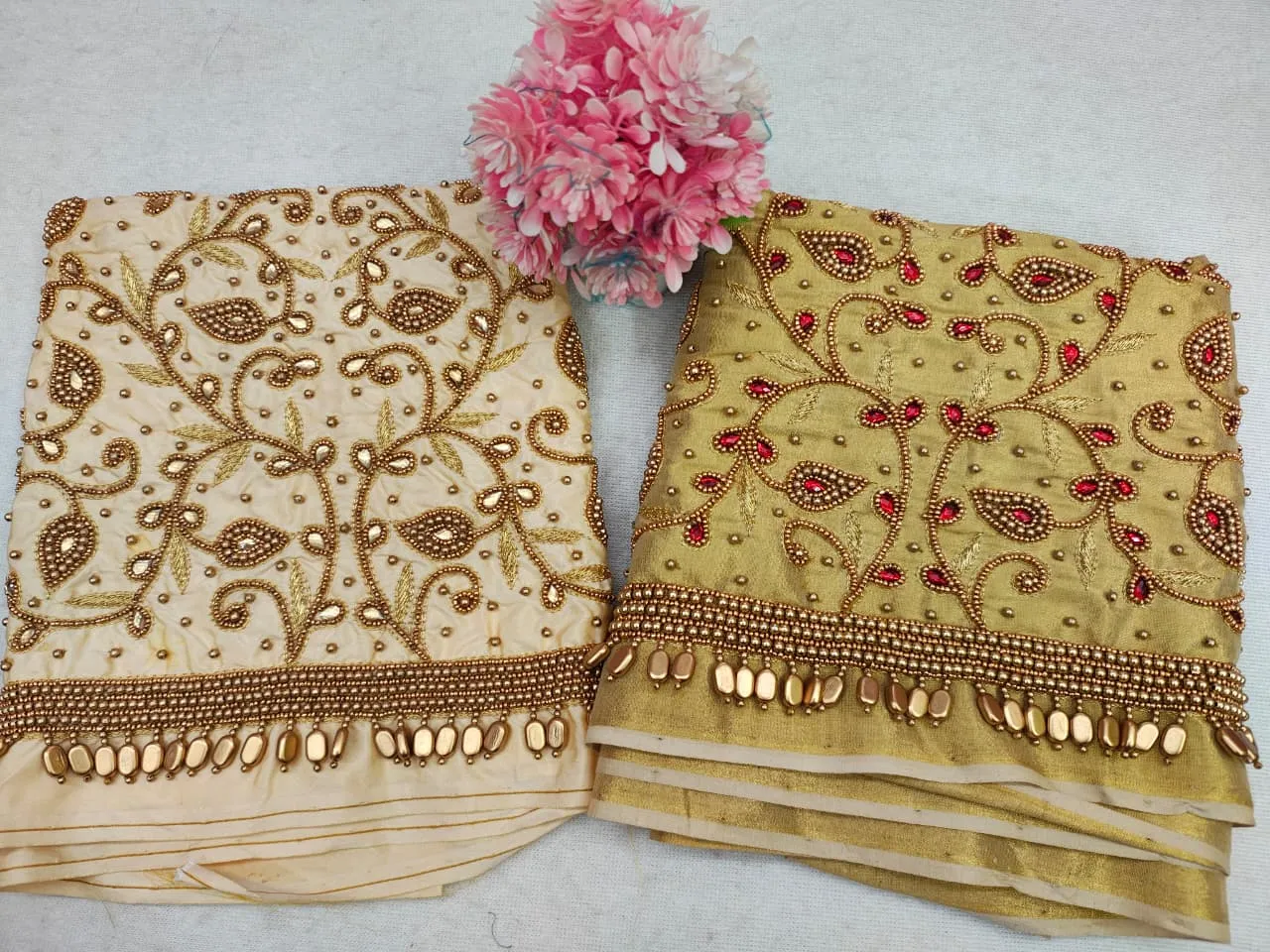 Exclusive Discount on Yellow Kodi Design Aari Work Blouse Elegant Craftsmanship Under Budget - Image 8