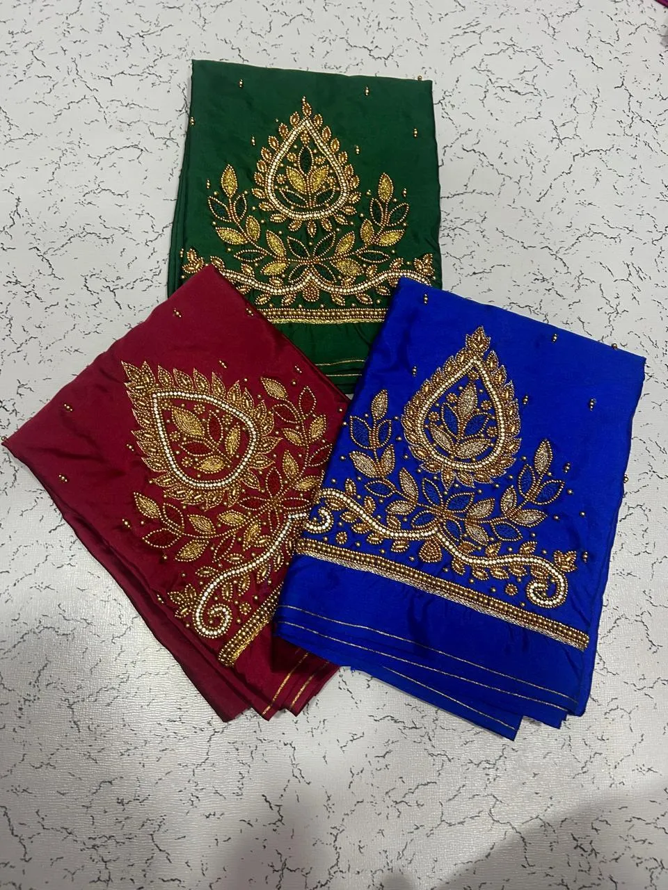 Exclusive Offer Lavender Tilkam Border Fancy Aariwork Blouse Premium Look PocketFriendly Price - Image 11