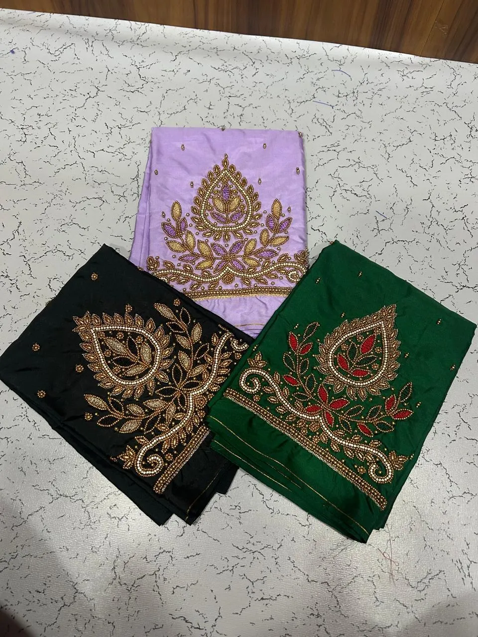 Exclusive Offer Lavender Tilkam Border Fancy Aariwork Blouse Premium Look PocketFriendly Price - Image 4