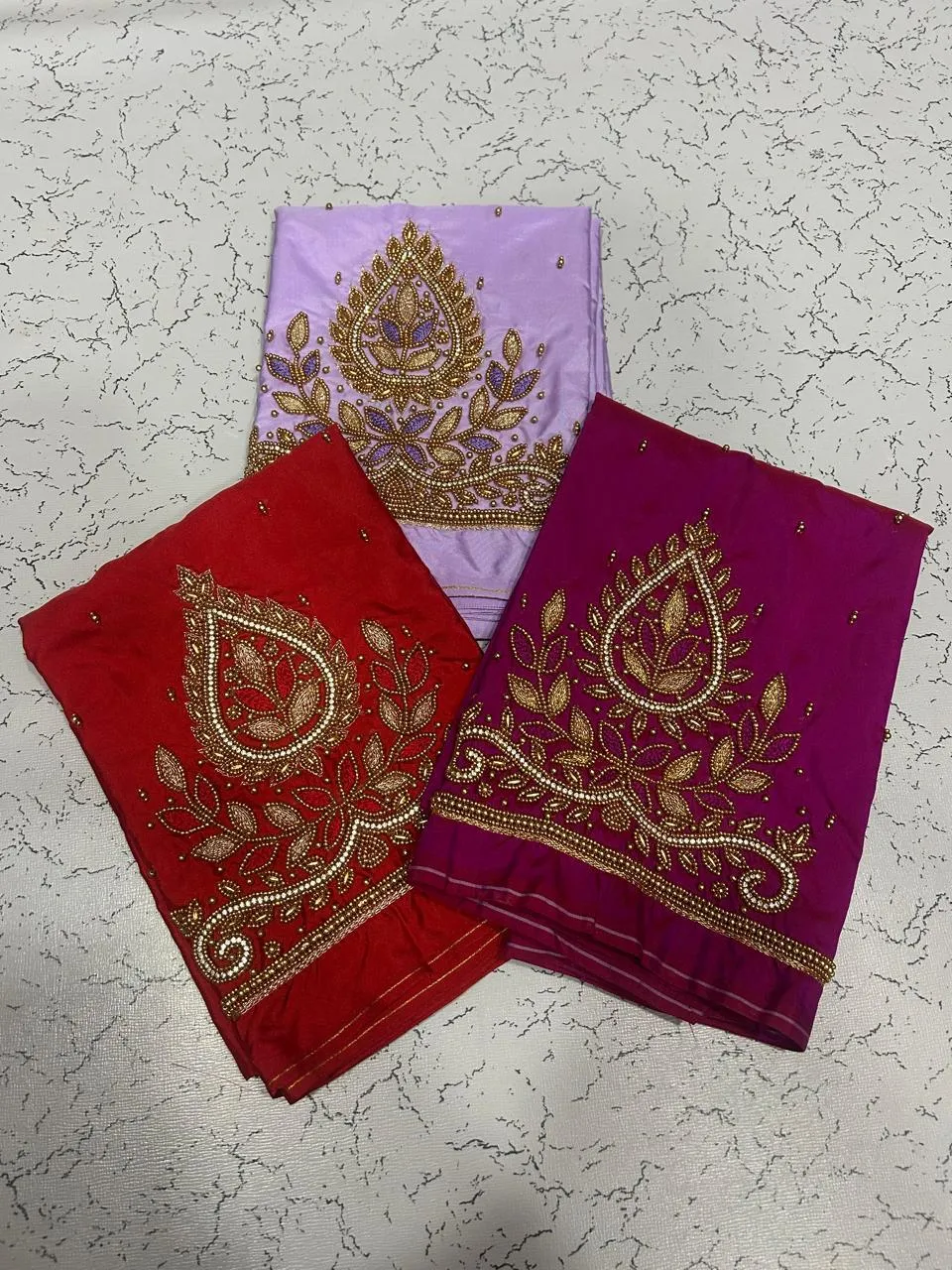 Exclusive Offer Lavender Tilkam Border Fancy Aariwork Blouse Premium Look PocketFriendly Price - Image 7