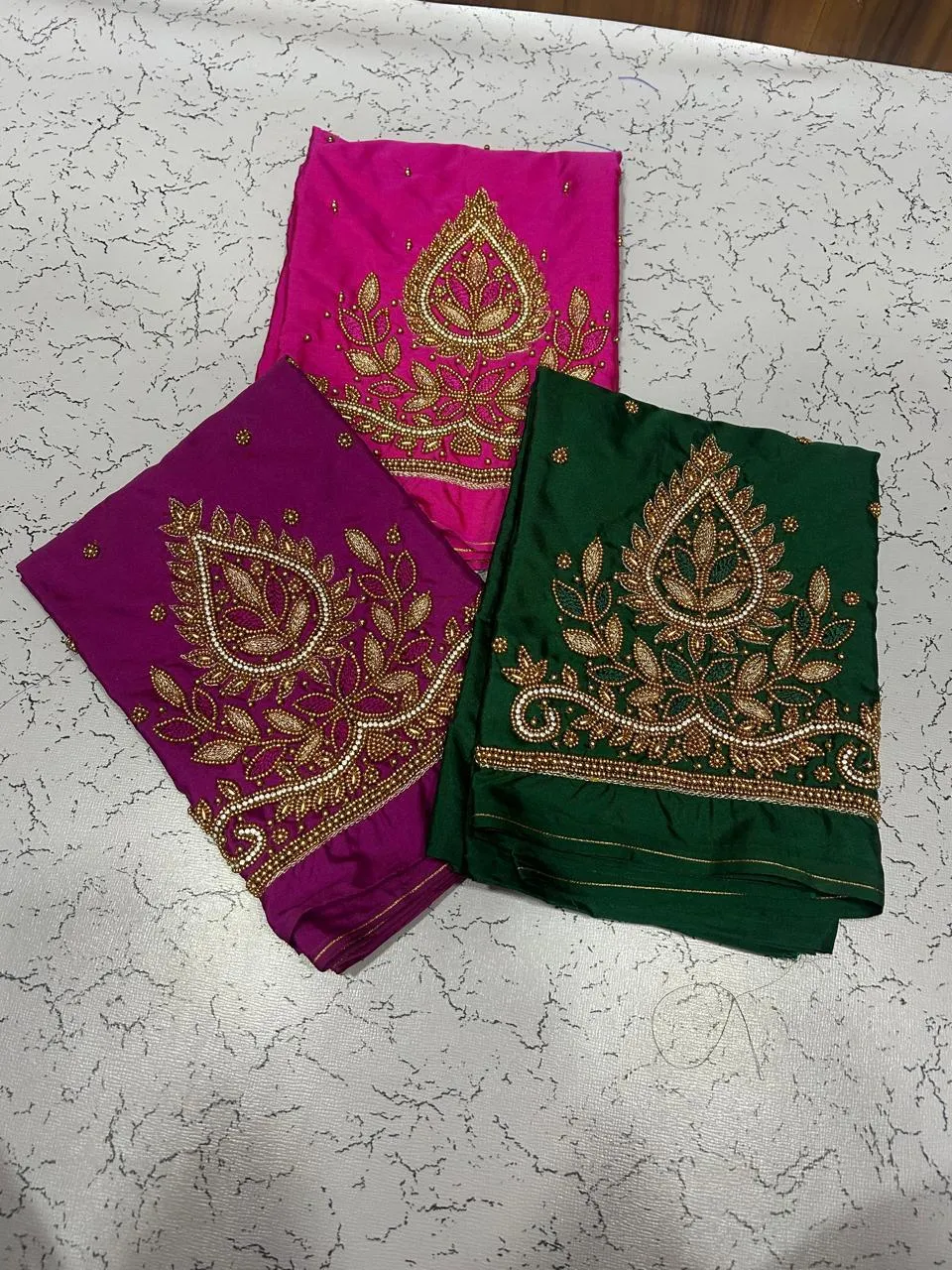 Exclusive Offer Lavender Tilkam Border Fancy Aariwork Blouse Premium Look PocketFriendly Price - Image 8