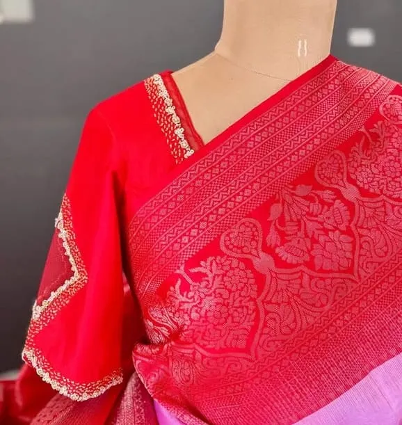 Exclusive Red Cutwork Maggam Bridal Blouse  HighValue Grand Zardosi Finish