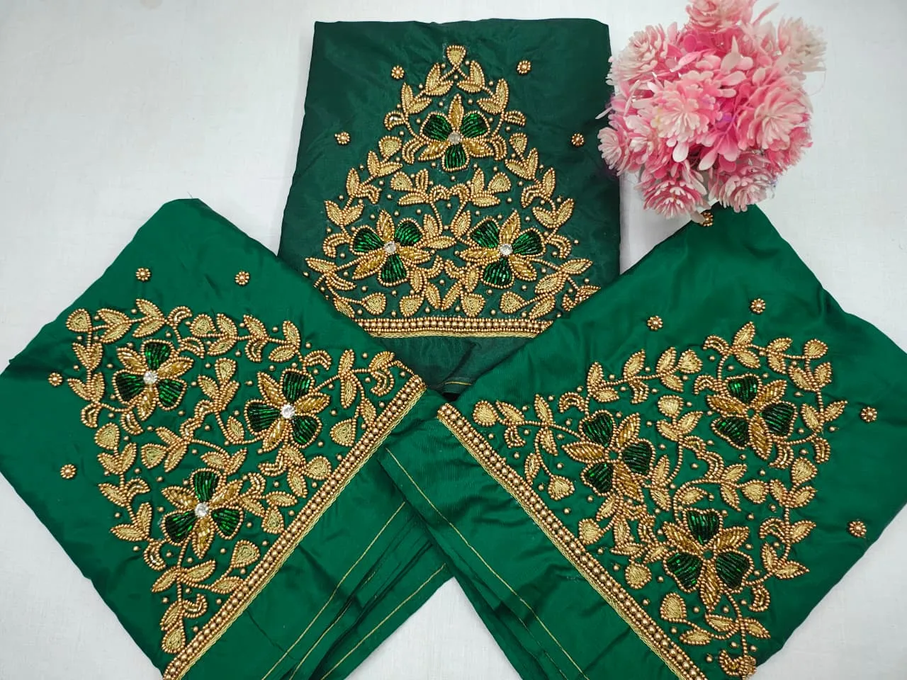 HotSelling Pink Kodi Design Blouse Premium Aari Work at Exclusive Price - Image 5