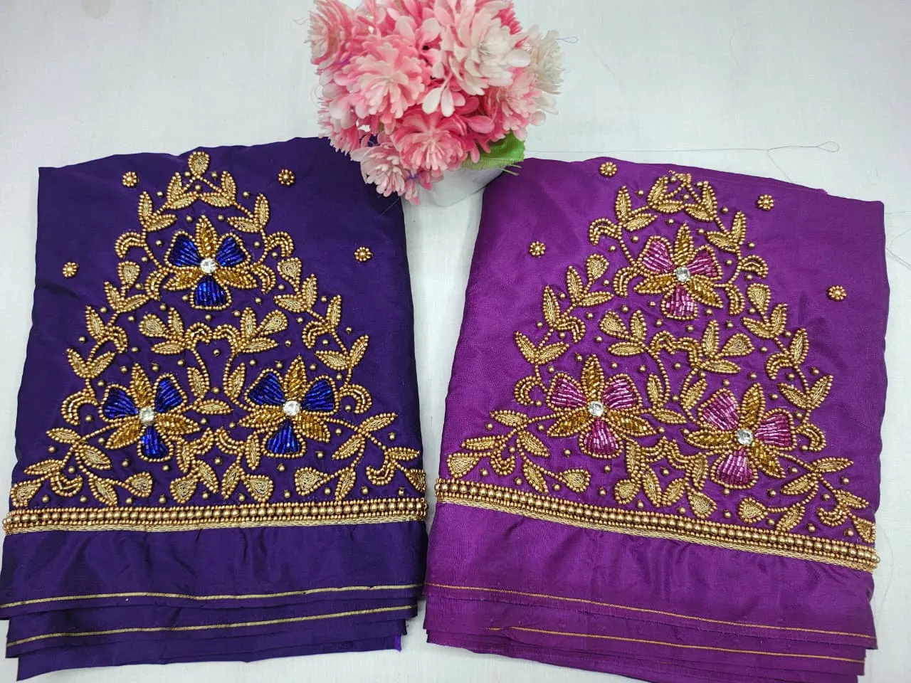 HotSelling Pink Kodi Design Blouse Premium Aari Work at Exclusive Price - Image 6