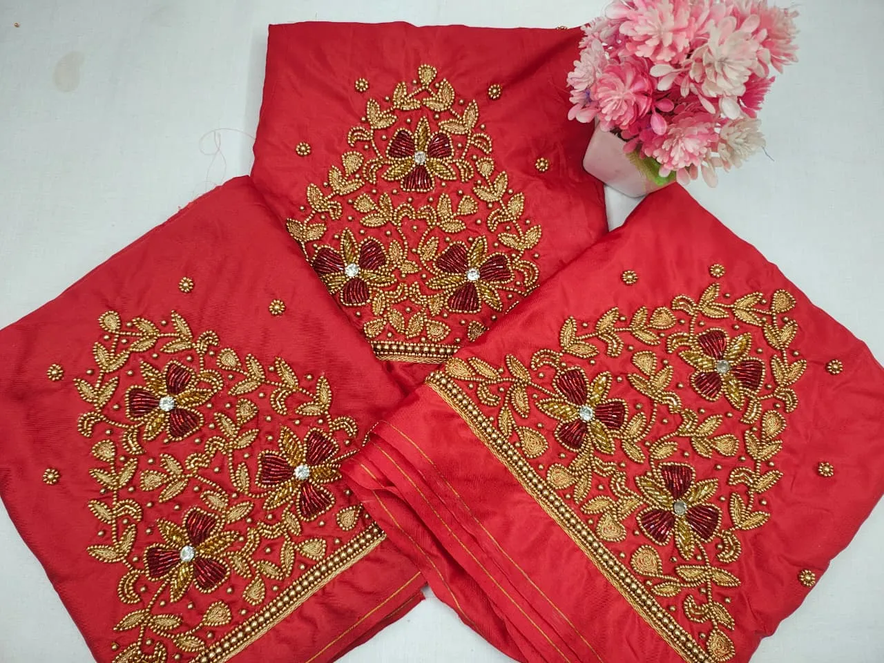 HotSelling Pink Kodi Design Blouse Premium Aari Work at Exclusive Price - Image 7