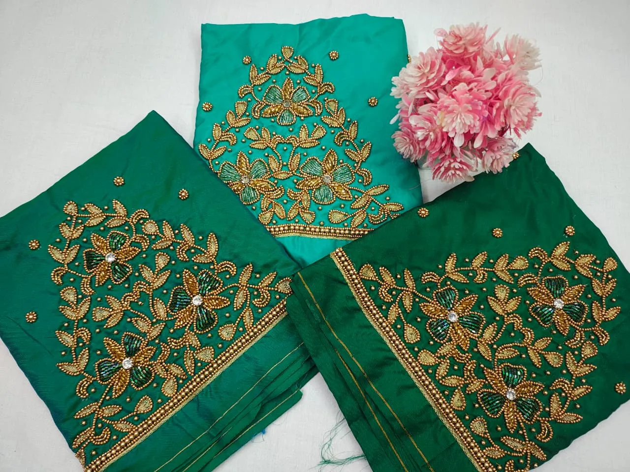 HotSelling Pink Kodi Design Blouse Premium Aari Work at Exclusive Price - Image 8