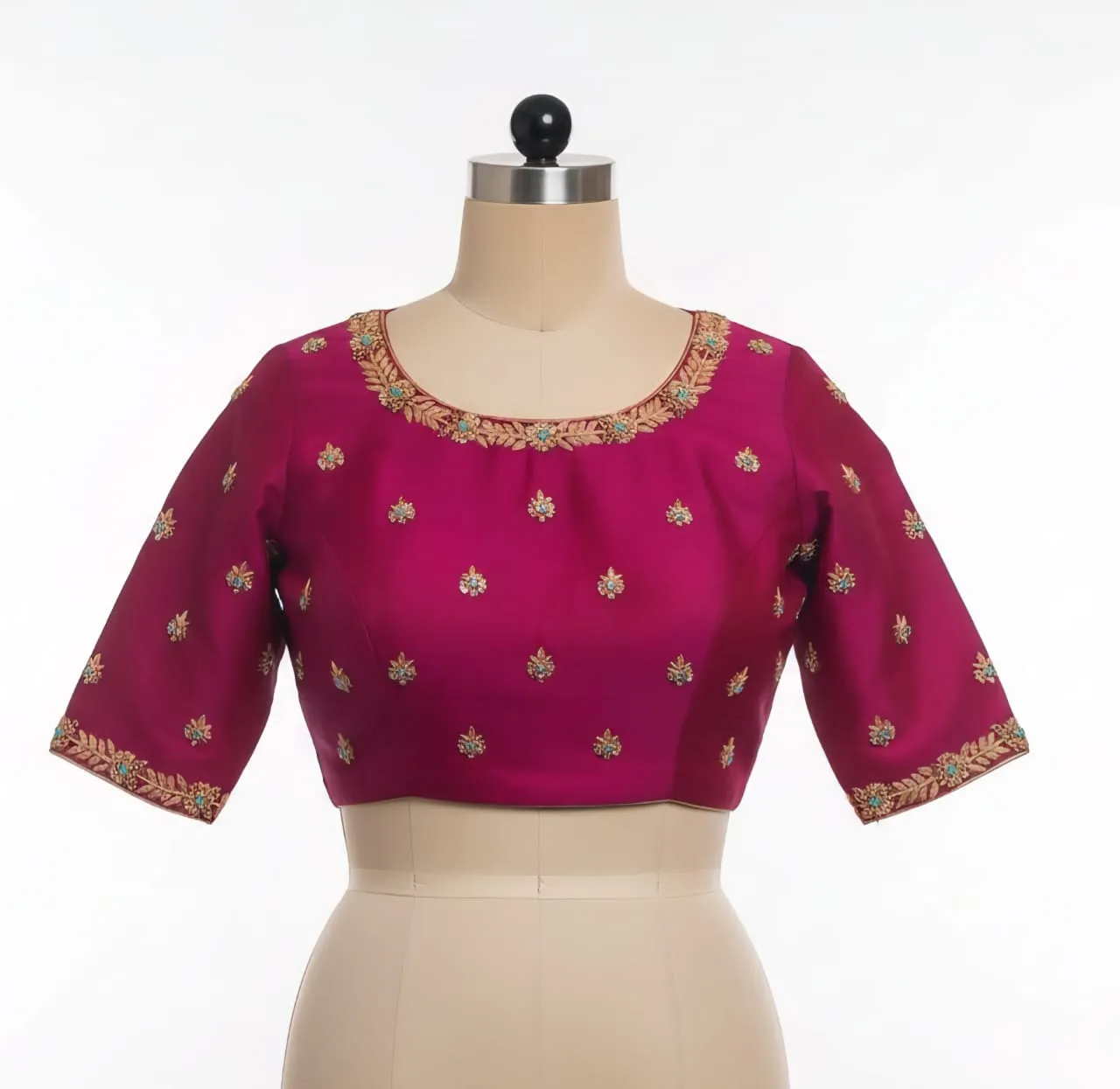 Latest Pink Designer Maggam Work Blouse  Handcrafted Elegance at Exclusive Deal