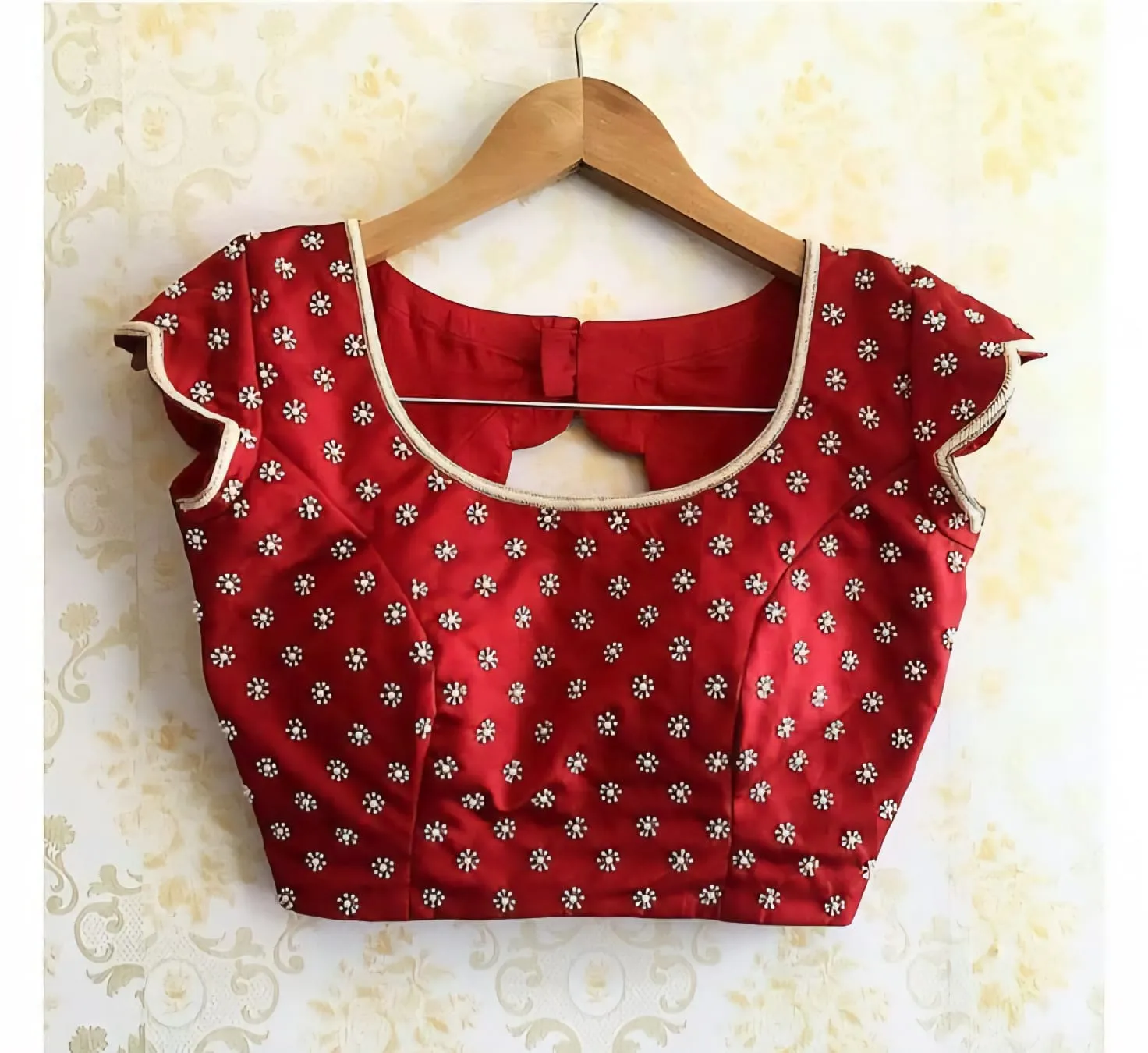 Luxury Reddish Wedding Maggam Work Blouse  Elite Designer Ready-Made Fit