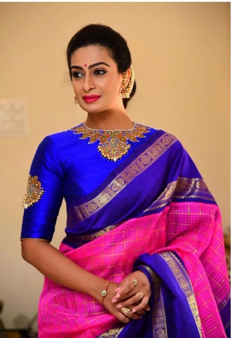 Majestic Purple Peacock Wedding Blouse Handcrafted Maggam Work Designer Finish