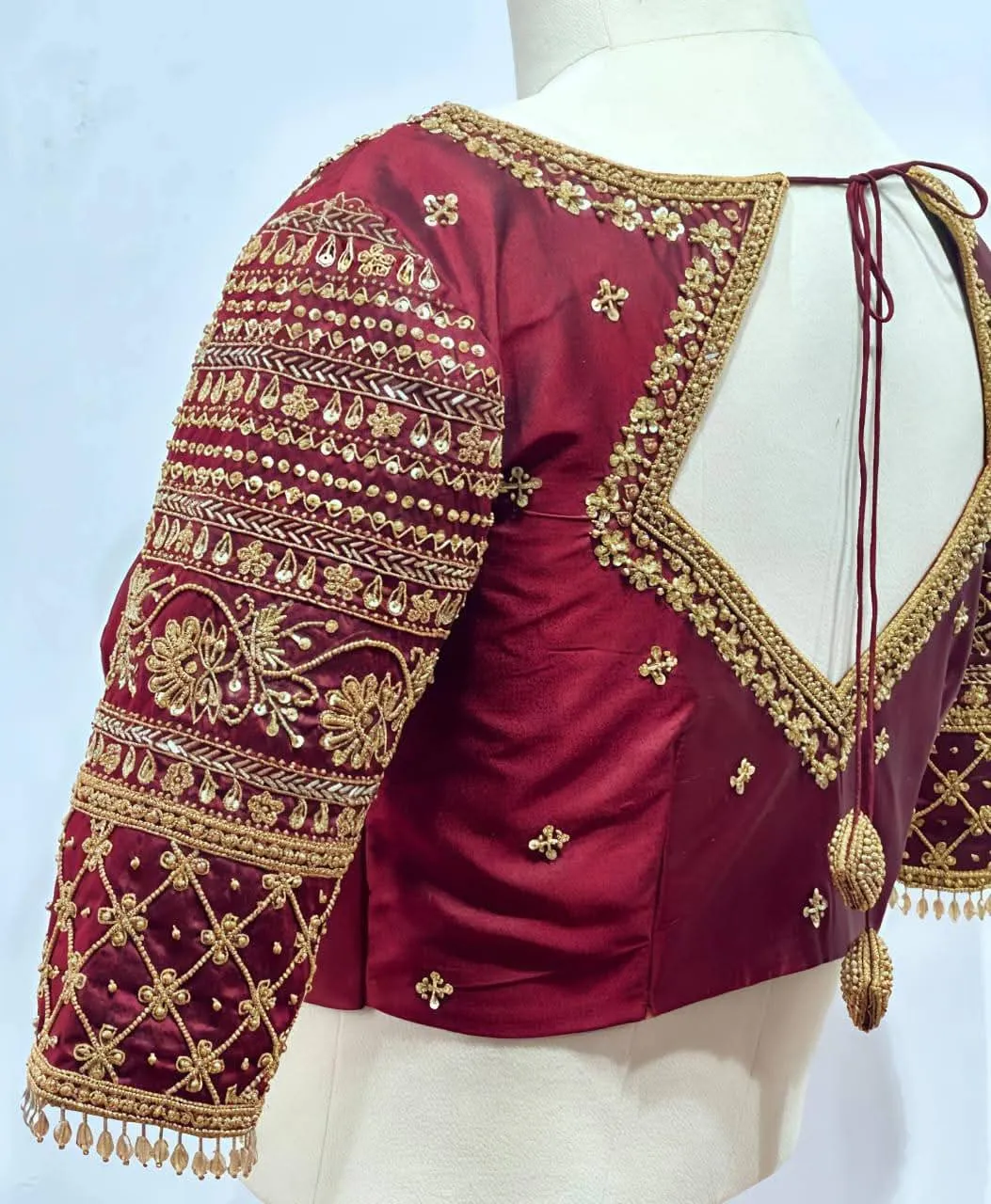Maroon Bridal Wedding Blouse  TrendDriven Maggam Work Under Budget