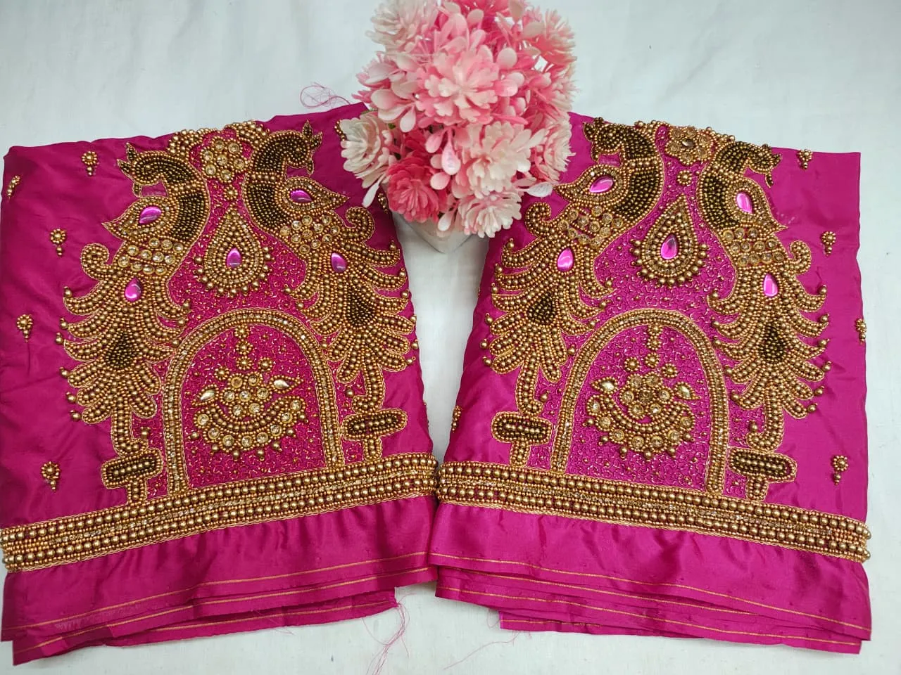 Navy Blue Peacock Aari Work Blouse Premium Handcrafted Design at Budget Price Custom Sizes Available - Image 4