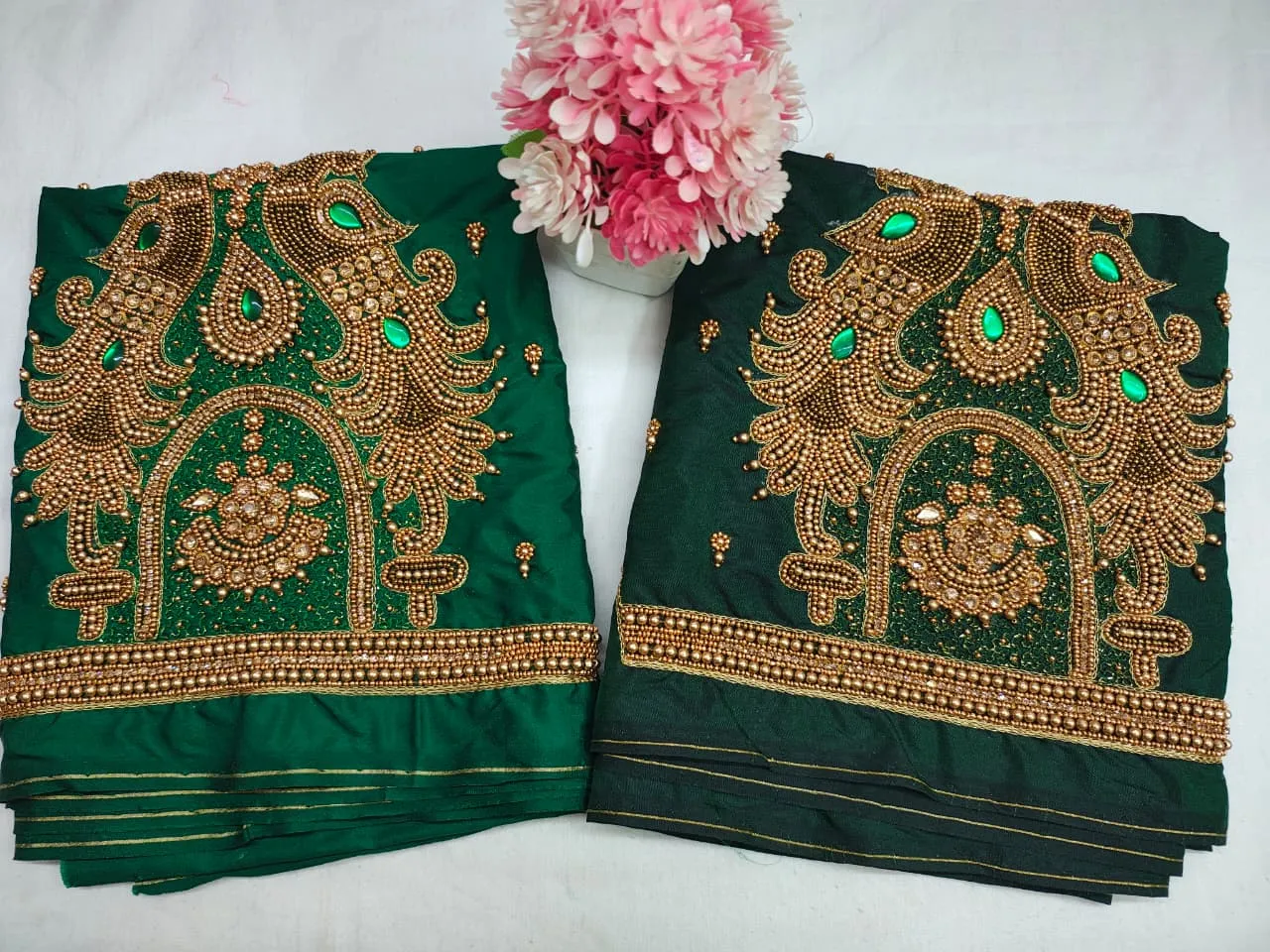 Navy Blue Peacock Aari Work Blouse Premium Handcrafted Design at Budget Price Custom Sizes Available - Image 8