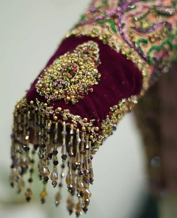 Peach Wedding Bridal Zardosi Maggam Work Blouse Grand Design at a BudgetFriendly Price - Image 4