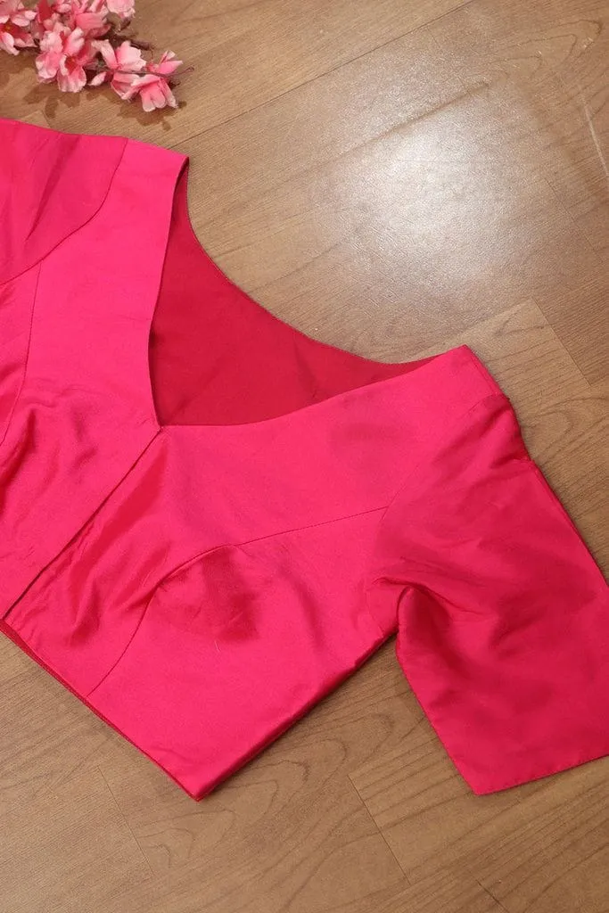 Pink Premium VNeck Designer Blouse Elegant BudgetFriendly, Custom Fit for Every Size - Image 5