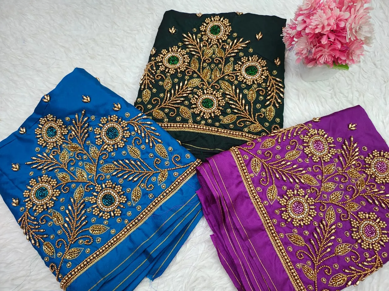 Premium Bottle Green Aari Work Blouse BudgetFriendly Luxury in Custom Sizes Exclusive Discount Offer - Image 2