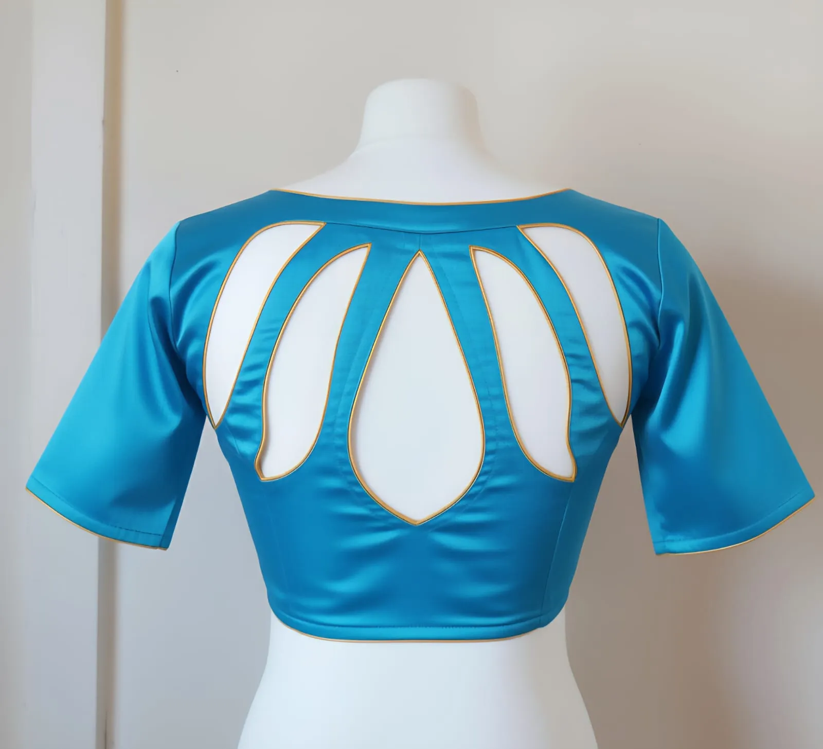 Premium Lotus BackNeck Designer Blouse Ready-to-Wear Elegance - Image 6