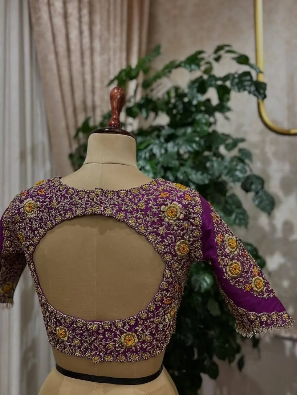 Purple Grand Wedding Maggam Work Bridal Blouse  Luxury Look on a Budget