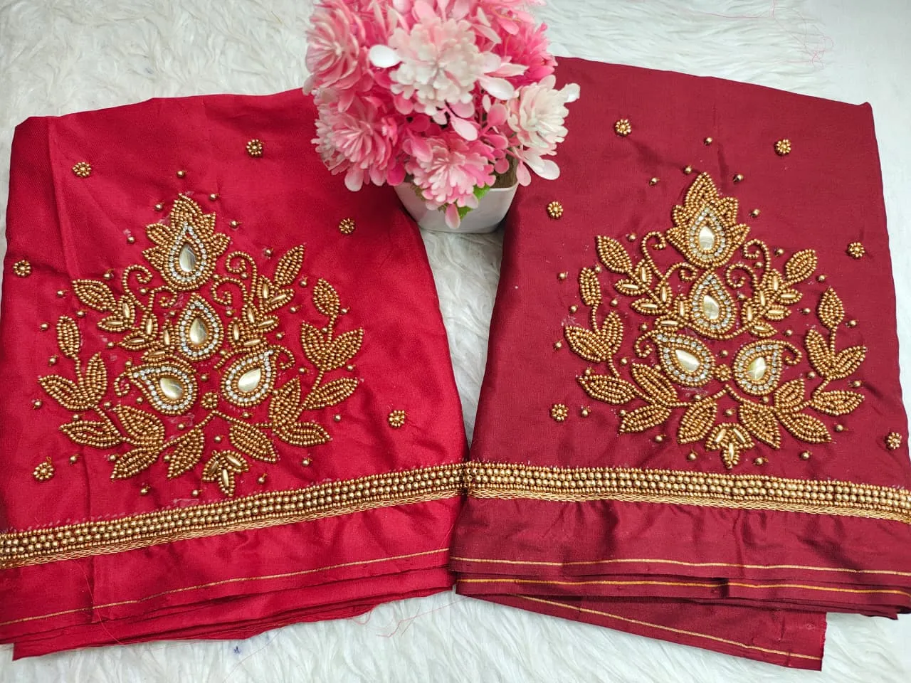 Royal Blue Aari Work Blouse Elegant Designer Piece at Budget Price Custom Sizes Available - Image 3