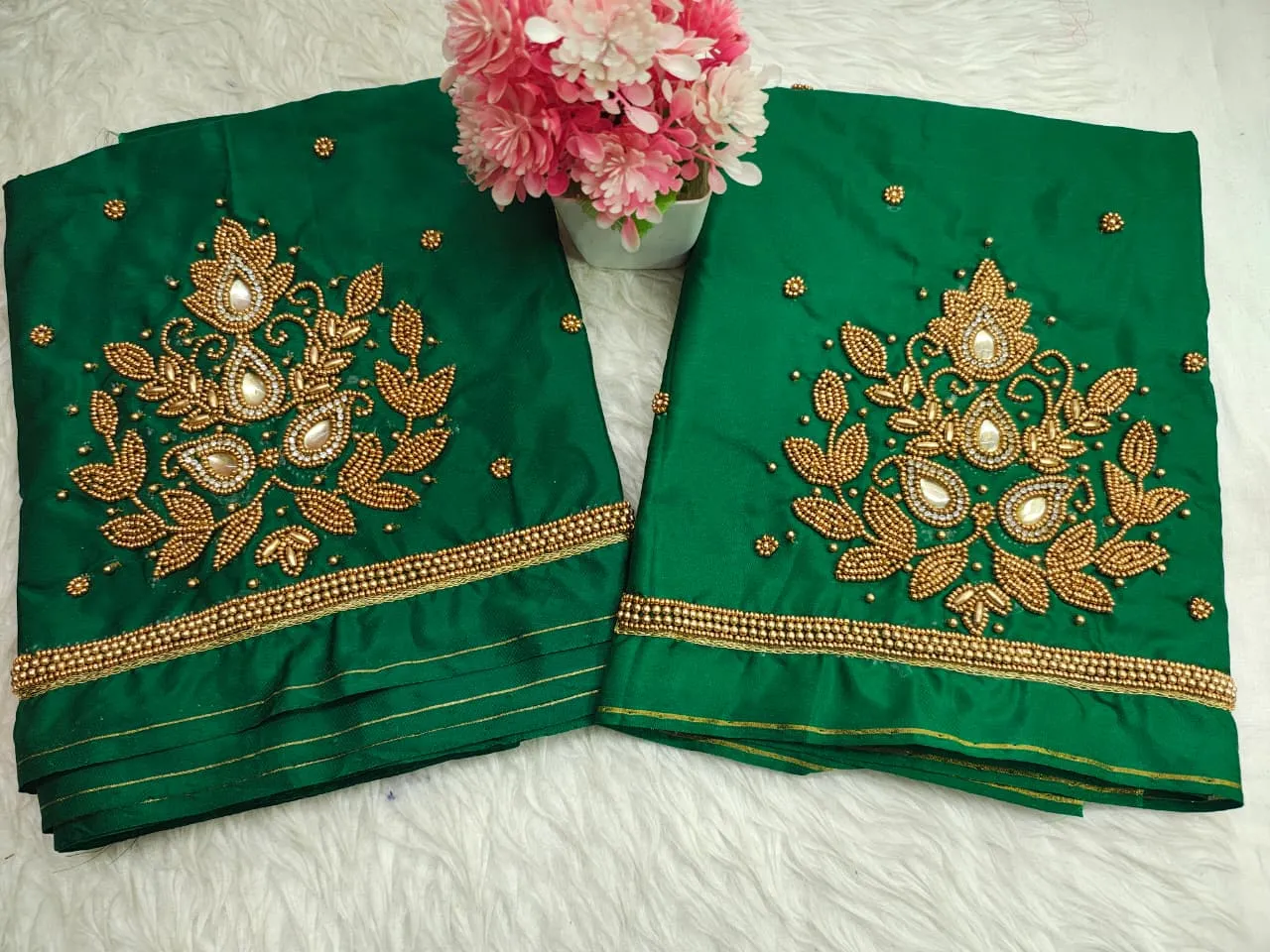 Royal Blue Aari Work Blouse Elegant Designer Piece at Budget Price Custom Sizes Available - Image 6