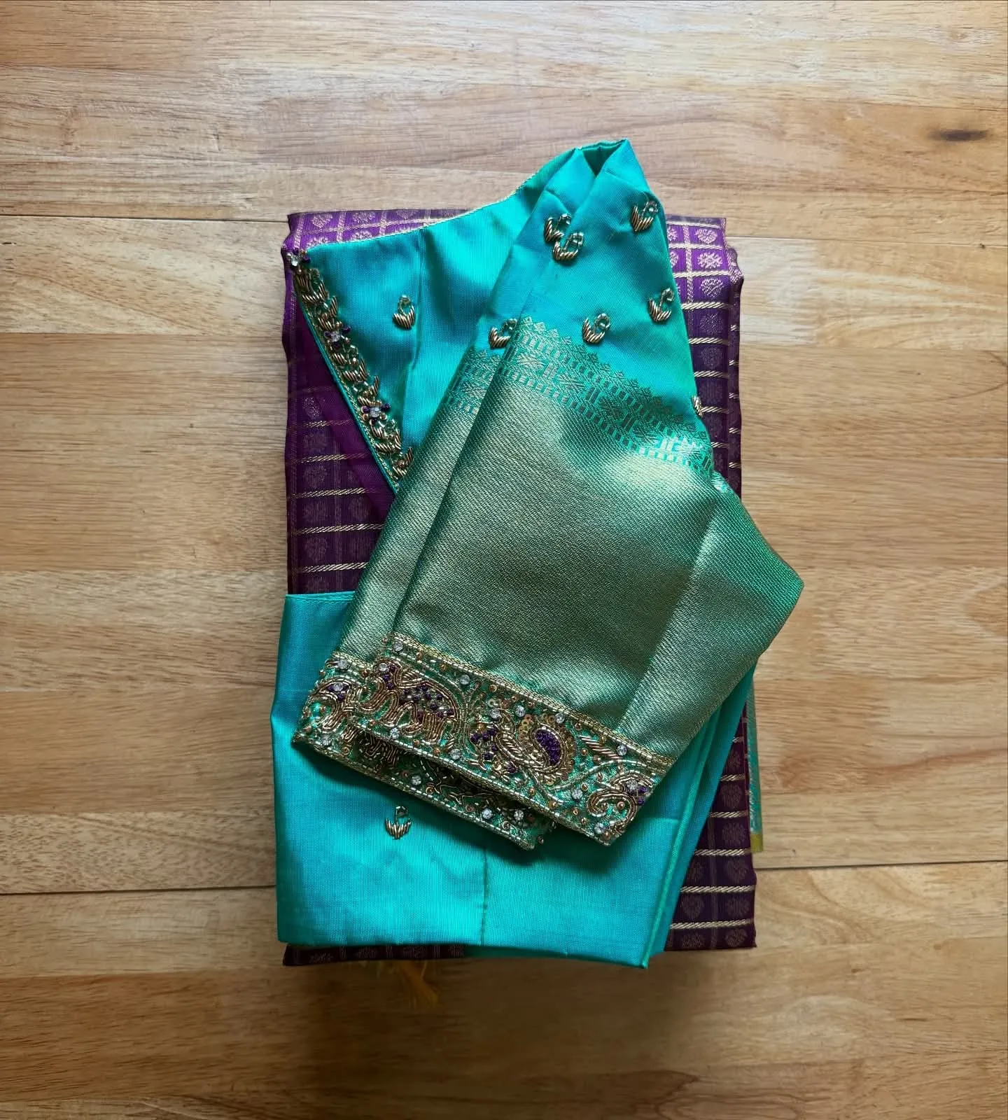 Sky Blue Premium Maggam Work Blouse  Trending Designer Piece at a Budget Price