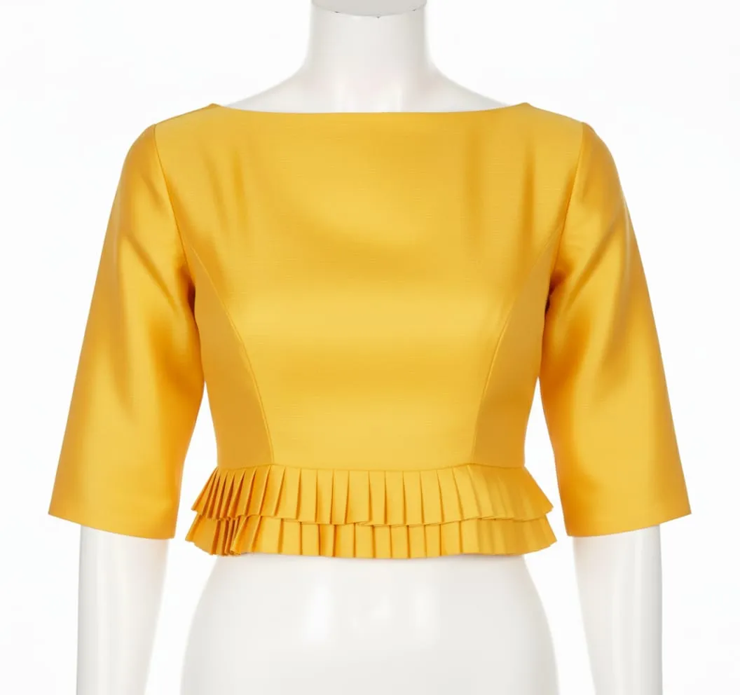 StatementMaking Designer High Neck Blouse with Frills | ReadytoWear Perfection - Image 2
