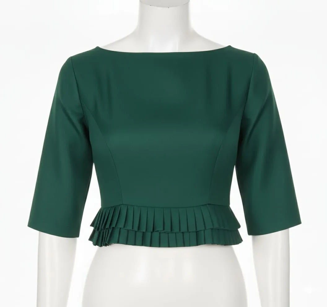 StatementMaking Designer High Neck Blouse with Frills | ReadytoWear Perfection - Image 3