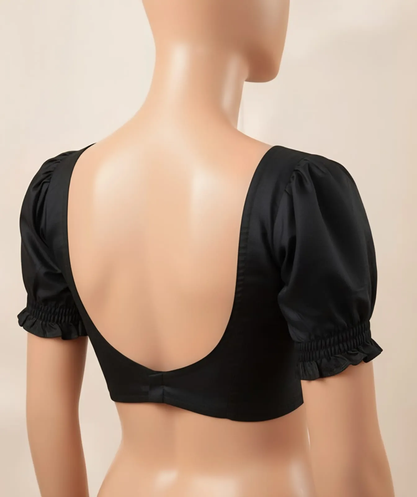 Style Redefined BudgetFriendly Puff Sleeves Back Open Blouse for Every Occasion - Image 2