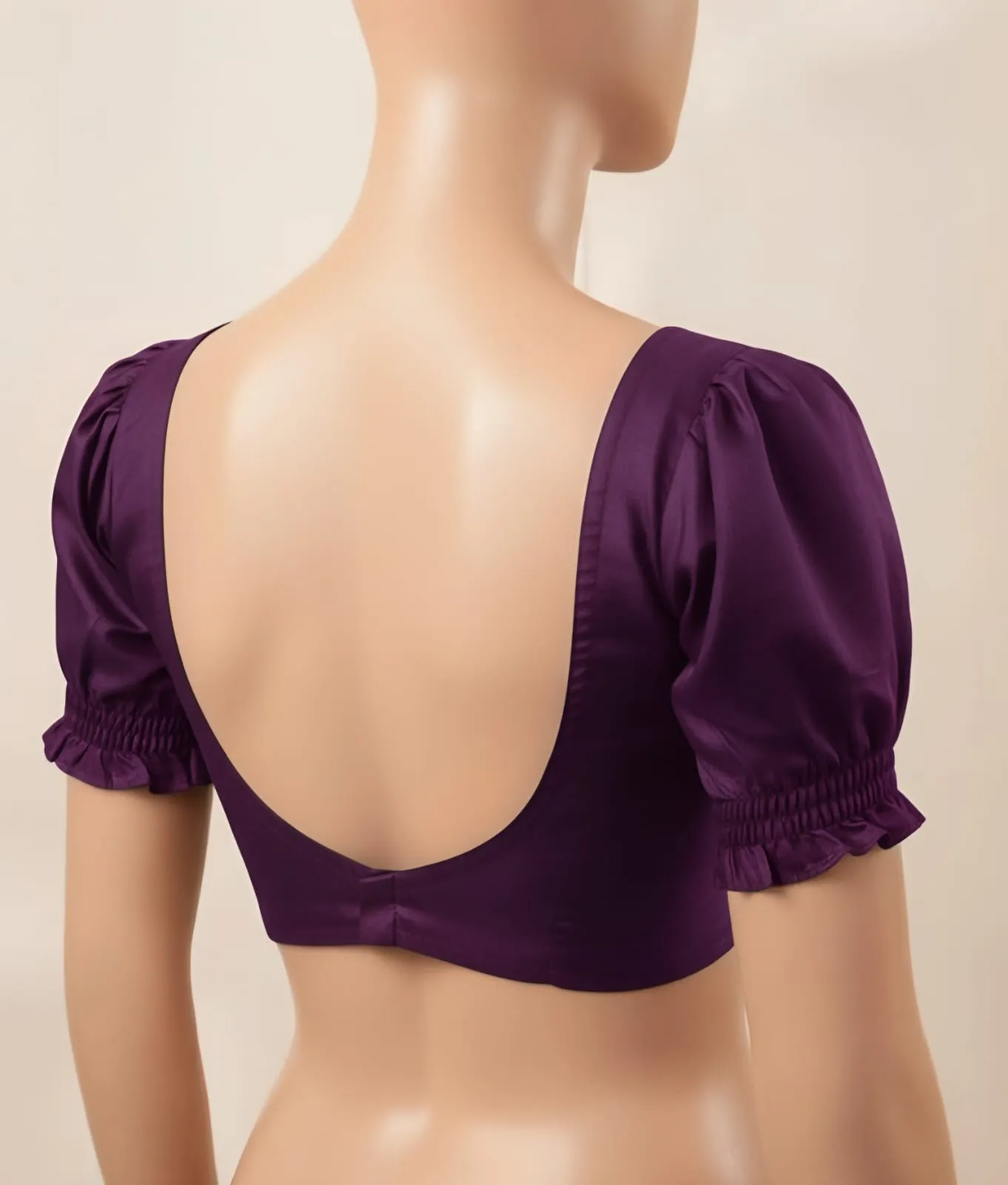 Style Redefined BudgetFriendly Puff Sleeves Back Open Blouse for Every Occasion - Image 3