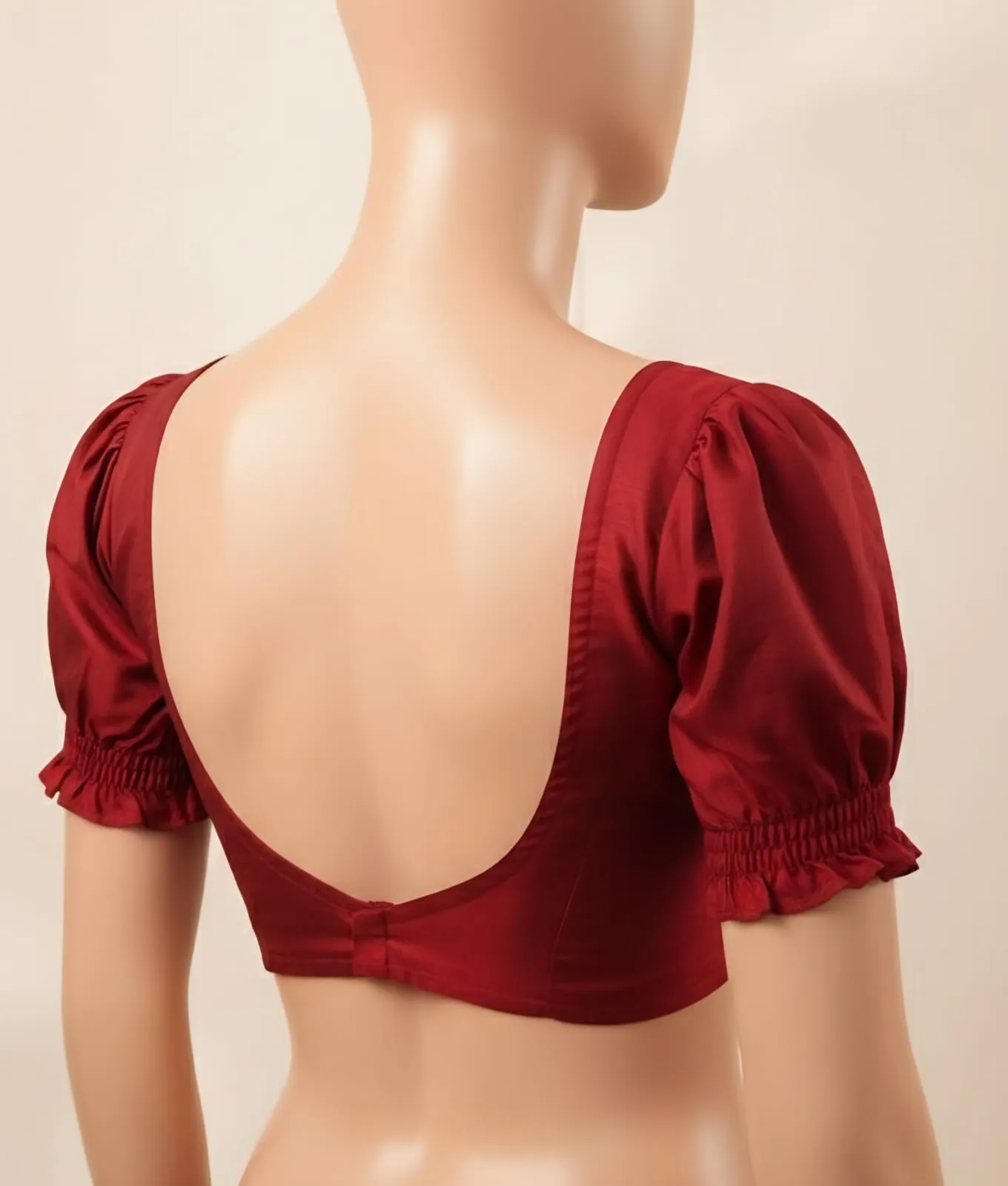 Style Redefined BudgetFriendly Puff Sleeves Back Open Blouse for Every Occasion - Image 4