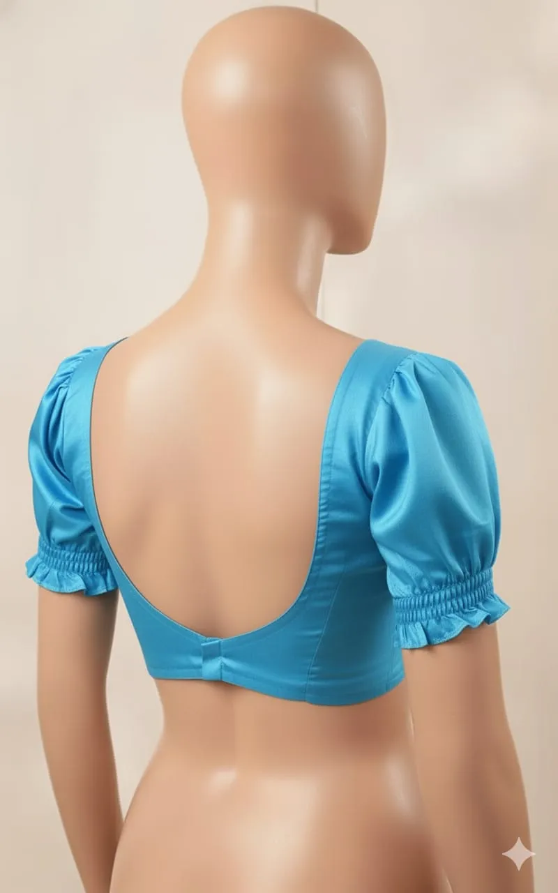 Style Redefined BudgetFriendly Puff Sleeves Back Open Blouse for Every Occasion - Image 6