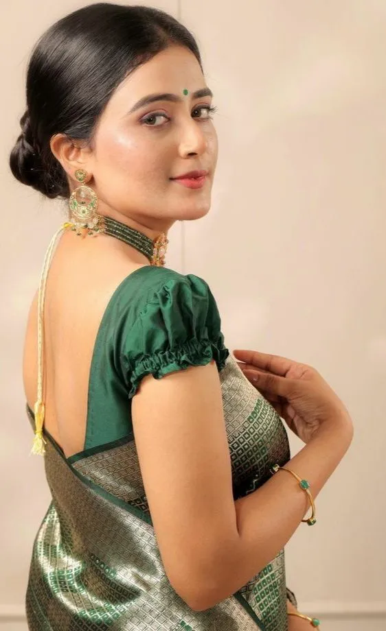 Style Redefined BudgetFriendly Puff Sleeves Back Open Blouse for Every Occasion - Image 7