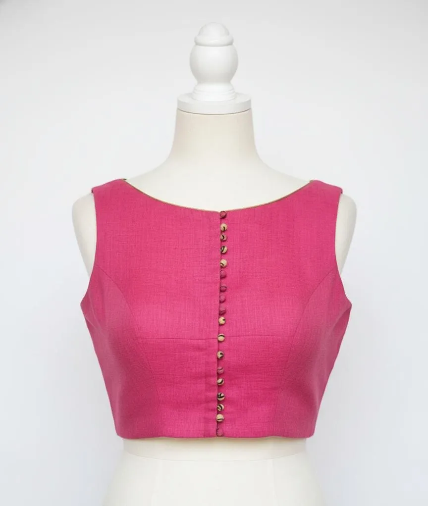 Stylish Pink High Neck Blouse for Women  Trending Prince Cut Daily Wear