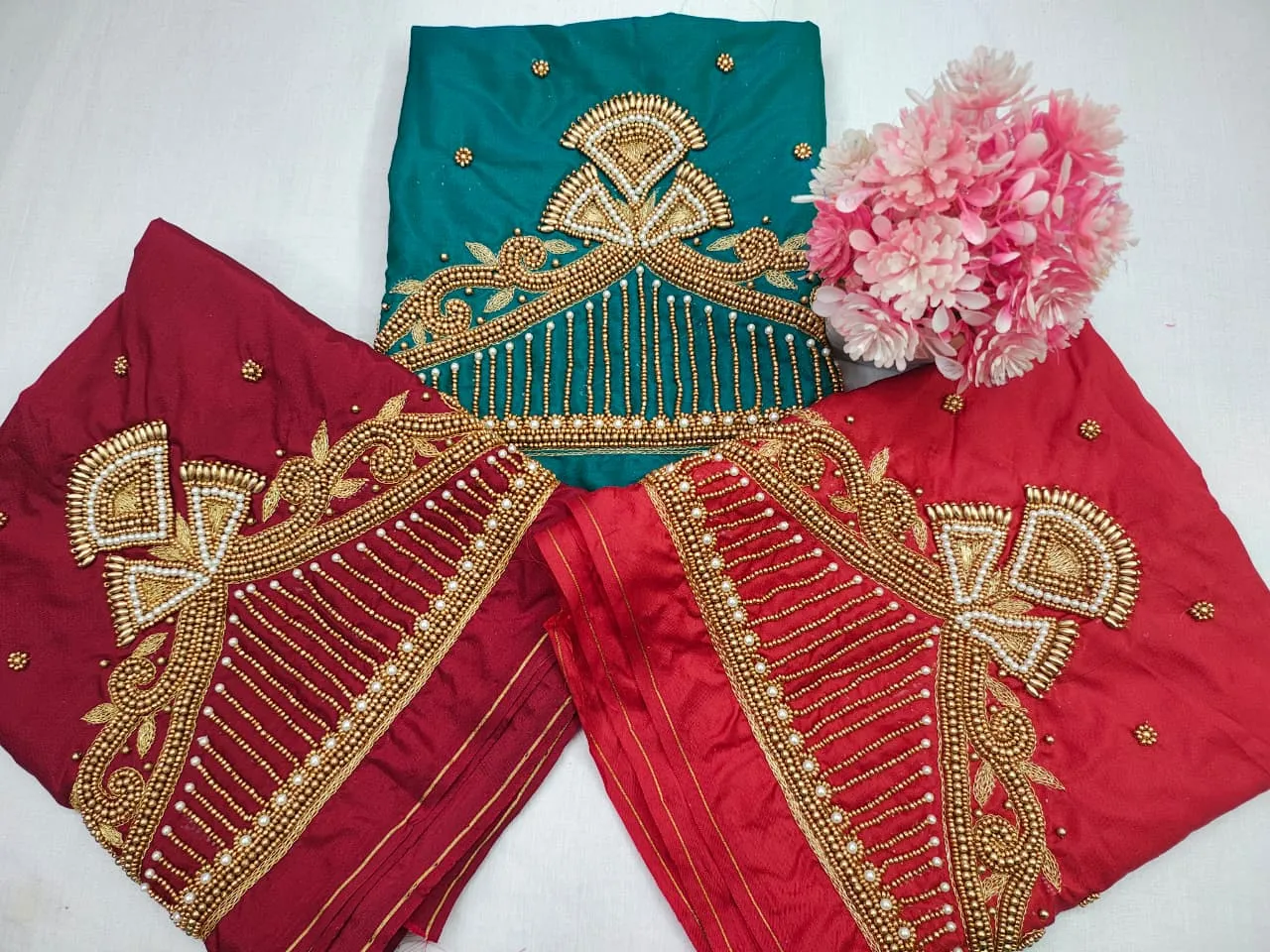 Trending Temple Design Aari Work Blouse in Majestic Purple LimitedTime Offer - Image 2