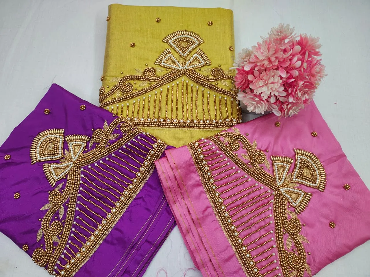 Trending Temple Design Aari Work Blouse in Majestic Purple LimitedTime Offer - Image 3