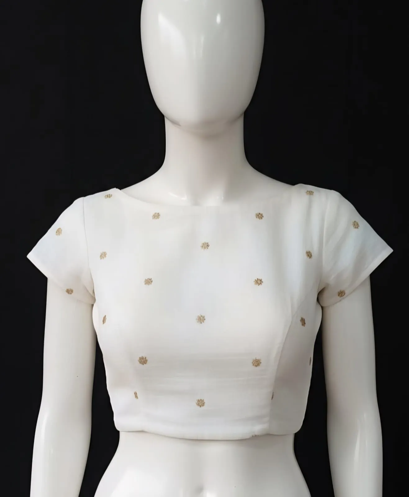 Trendy Boat Neck Gold Buti Blouse Premium Look at PocketFriendly Price - Image 2