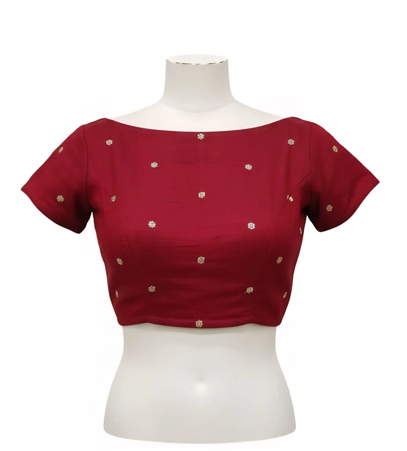 Trendy Boat Neck Gold Buti Blouse Premium Look at PocketFriendly Price - Image 3