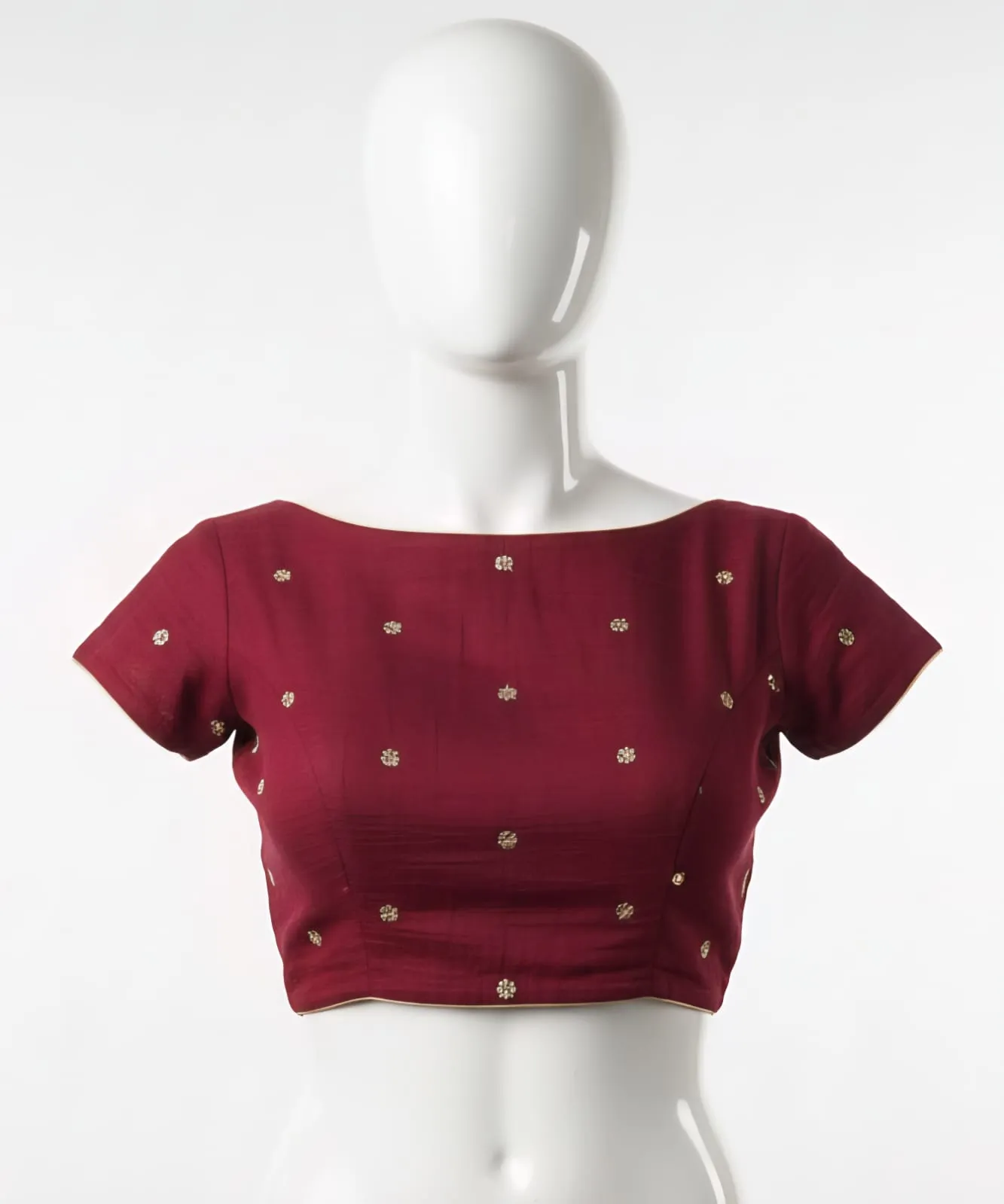 Trendy Boat Neck Gold Buti Blouse Premium Look at PocketFriendly Price - Image 4