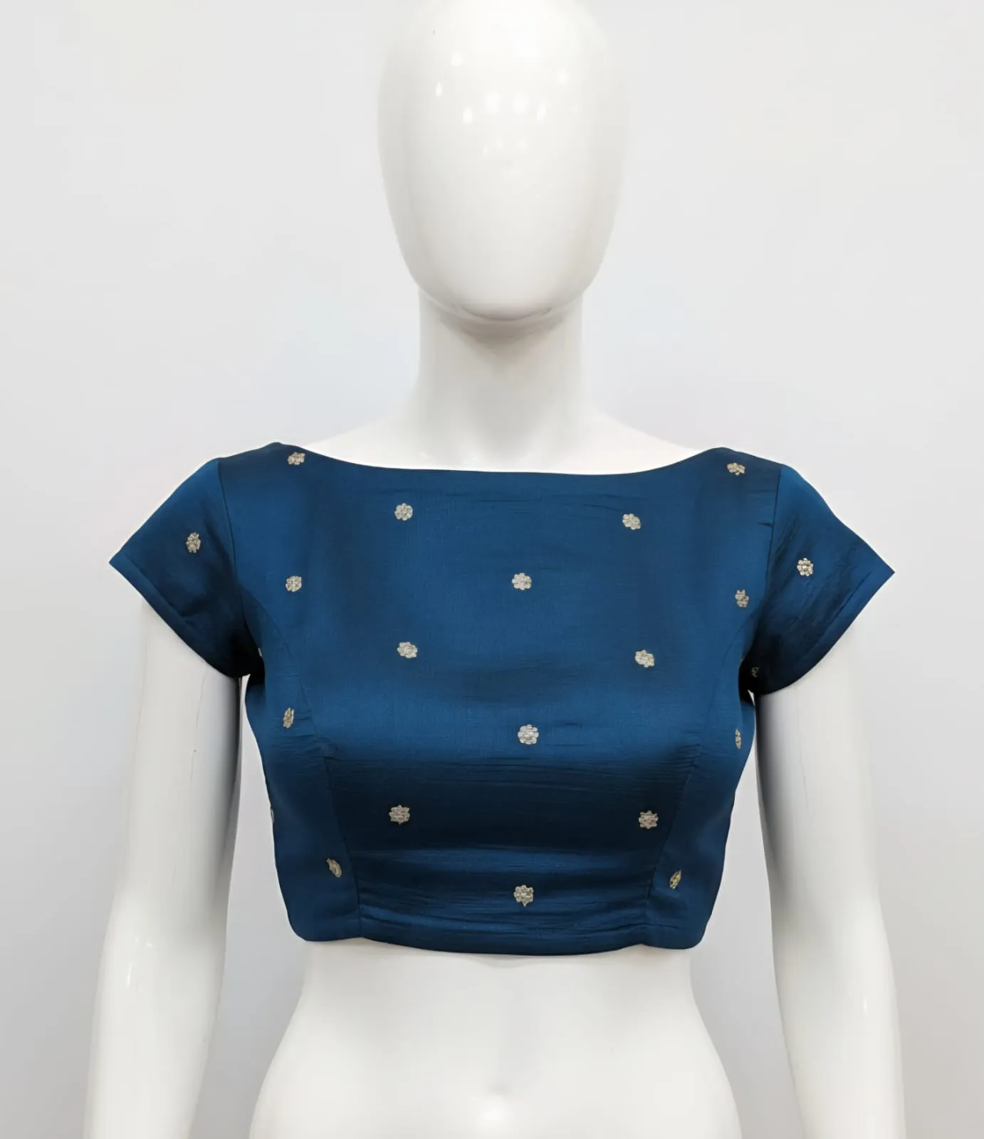 Trendy Boat Neck Gold Buti Blouse Premium Look at PocketFriendly Price - Image 6