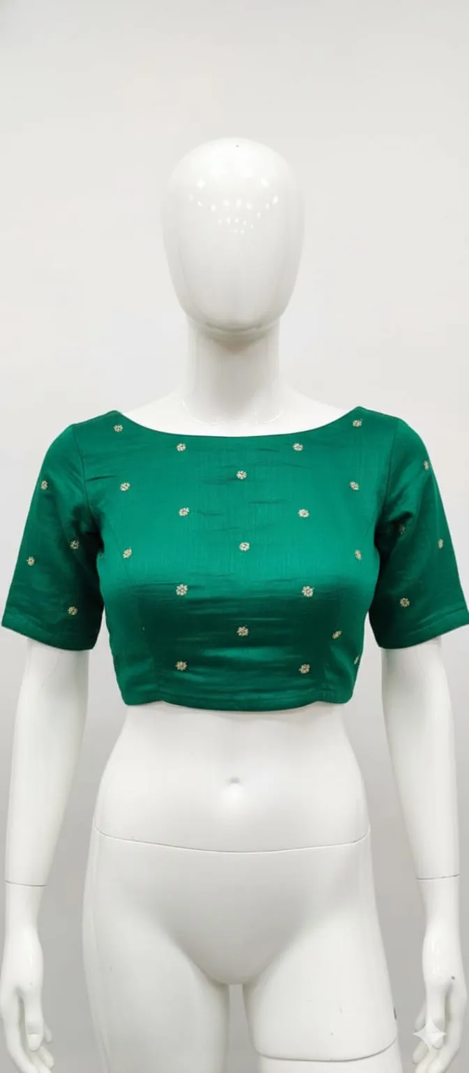 Trendy Boat Neck Gold Buti Blouse Premium Look at PocketFriendly Price - Image 7