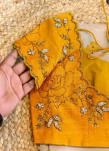 luxury maggam embroidery blouse close up