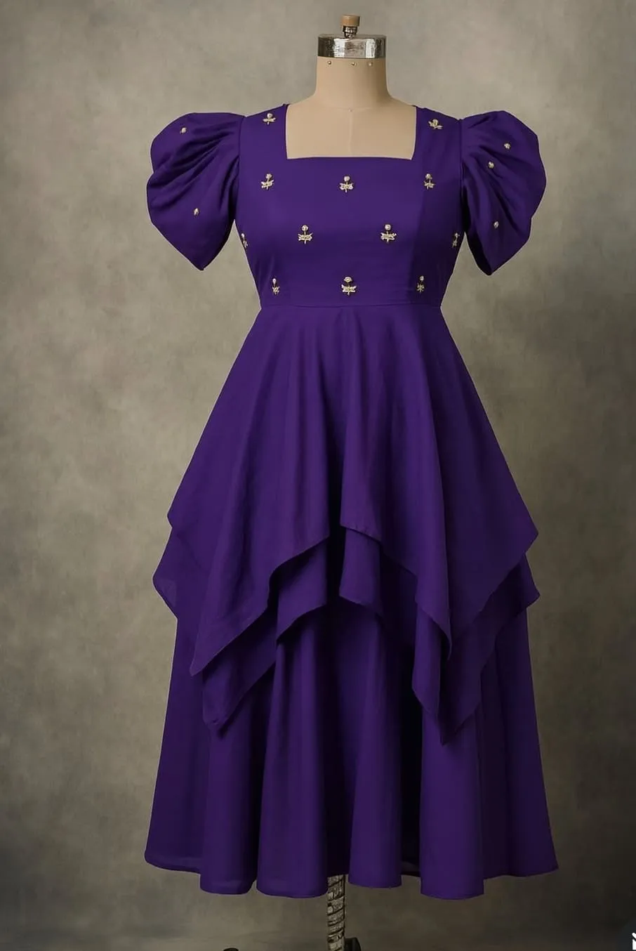 Buy Purple Maggam Work Customized Long Frock Gown Online  Designer Ethnic Wear