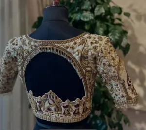 Grand ethnic look with handcrafted designer blouse – KSEthnic