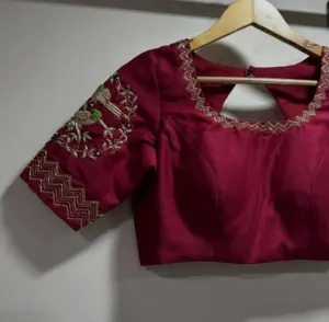 designer handcrafted maggam work blouse