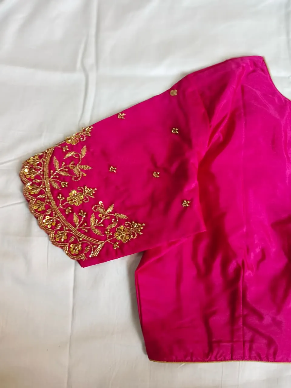 Designer Pink Cutwork Maggam Work Blouse Bridal Festive Wear Collection - Image 3