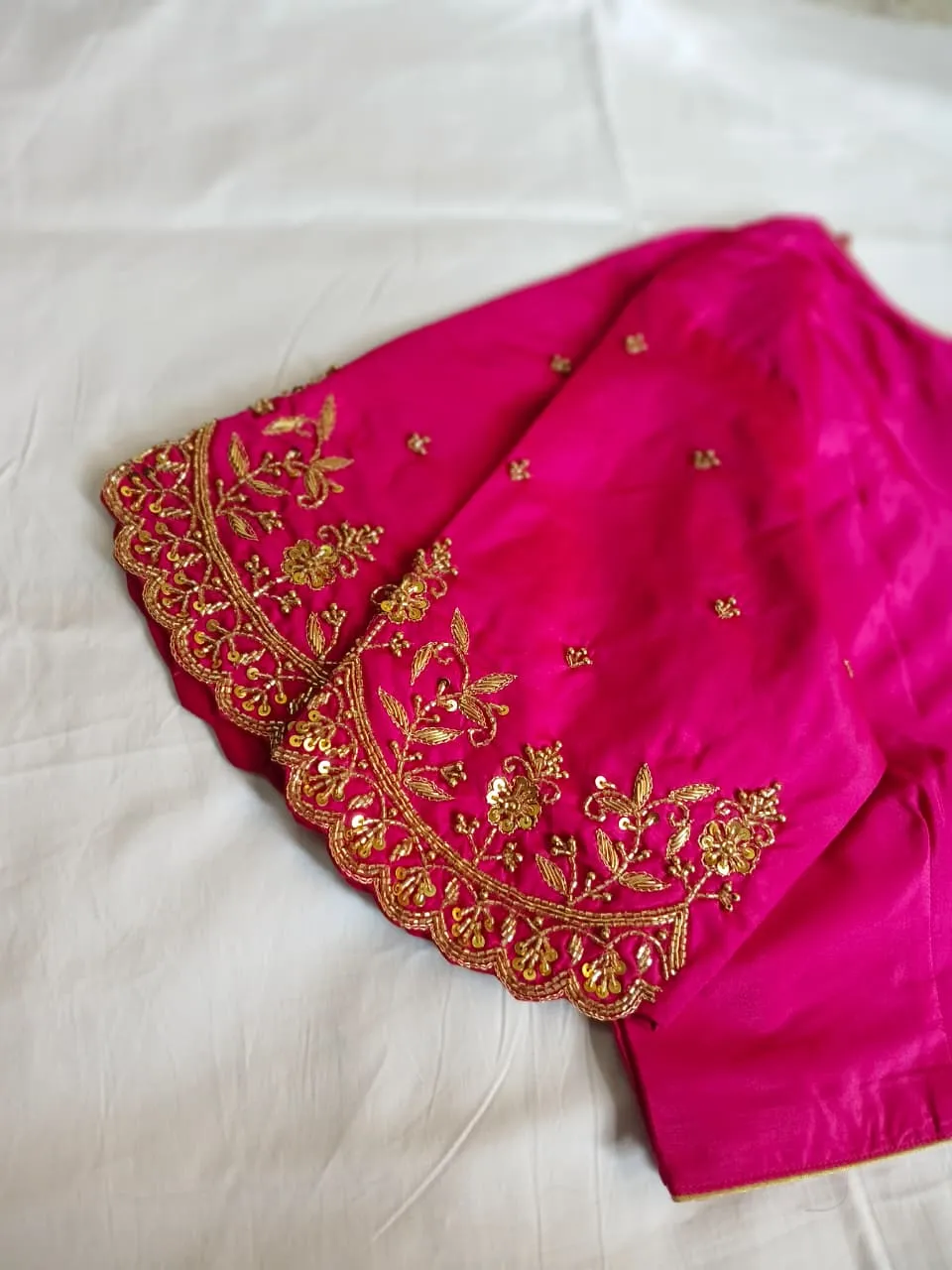 Designer Pink Cutwork Maggam Work Blouse Bridal Festive Wear Collection - Image 4