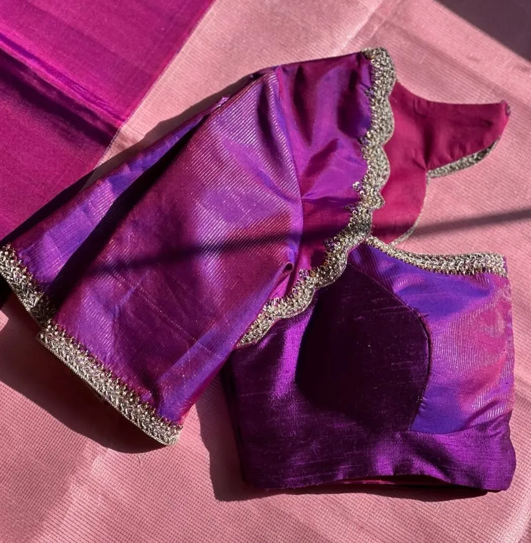 Designer Purple Maggam Work Blouse for Bridal  Party Wear