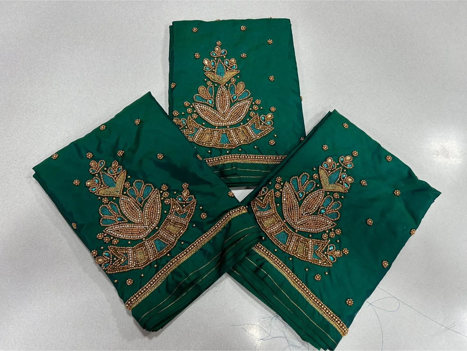 Exquisite Peacock Blue Maggam Work Blouse Handcrafted Designer Masterpiece for Weddings